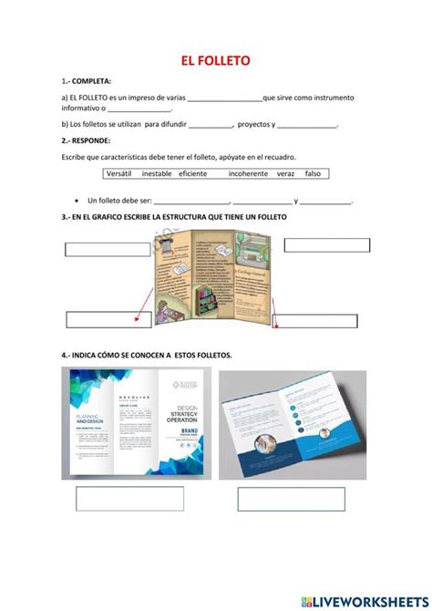 El Folleto Online Worksheet Folletos Lecciones De Arte Ejercicios