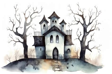 Haunted house architecture building cartoon. | Premium Photo ...