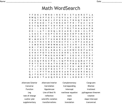 Free Printable Math Word Search Worksheets Word Search Printable