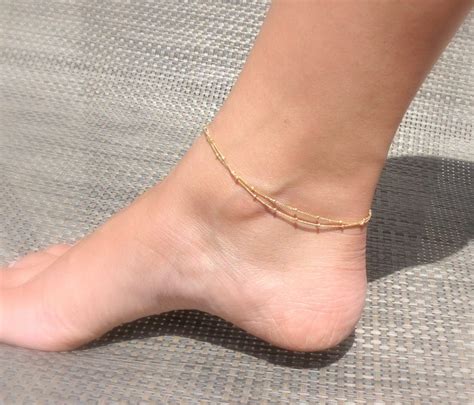 Gold Anklet Delicate Gold Anklet Gold Ankle Bracelet Etsy