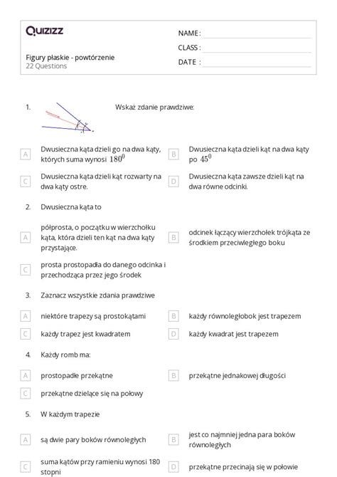 Ponad 50 Figury płaskie arkuszy roboczych dla Klasa 8 w Quizizz