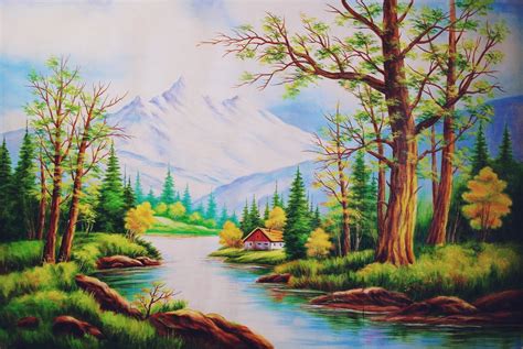 Drawings Of Nature Scenery Coloured