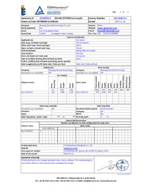 Fillable Online Solar Keymark Certificate No SP SC0011 14 Fax Email