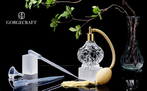 Gorgecraft 80ml Clear Crystal Vintage Style Perfume Bottle Yellow Long Spray Tassels Atomizer