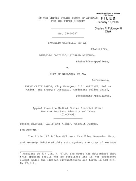 Fillable Online Rule United States Court Of Appeals For The Fifth