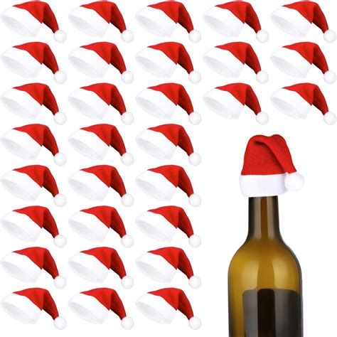 Amazon Lusofie 30Pcs Mini Santa Hats Christmas Wine Bottle Cover