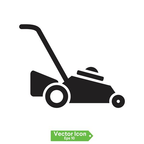 Lawn Mower Icon The Lawn Mower Icon Grass Symbol Flat Vector