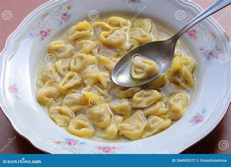 Plate Of Handmade Tortellini Typical Italian Food Stock Image Image