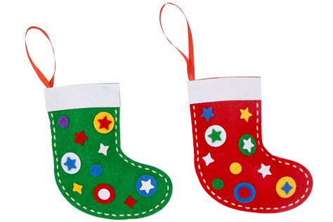 Chaussettes de Noël en feutrine à broder 4 pièces Kits créatifs de