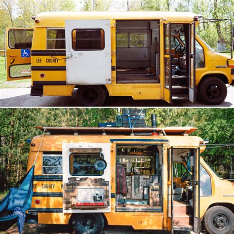 Old Short School Bus Turned Into A Tiny House