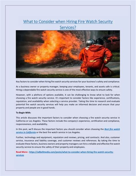 PPT What To Consider When Hiring Fire Watch Security Services