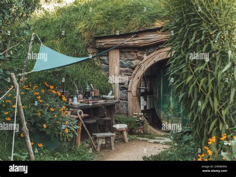 Hobbiton Movie Set In New Zealand Stock Photo Alamy