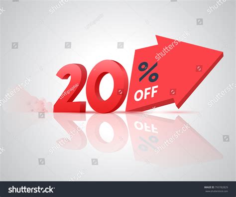 20 Percent Off Big Arrow Sale Stock Vector (Royalty Free) 793782829 ...