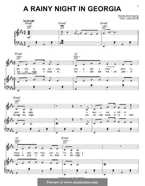 A Rainy Night in Georgia by T.J. White - sheet music on MusicaNeo