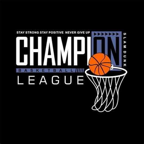 Premium Vector | Champion league lettering on basketbal graphic symbol ...