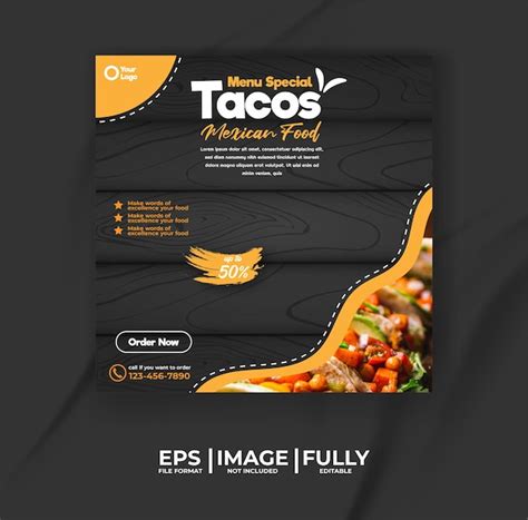 Premium Vector Tacos Mexican Food Menu Template With Food Pattern