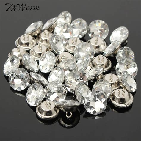 KiWarm 50pcs Redbud Crystal Buttons Sofa Bed Wall Diamante Diamond