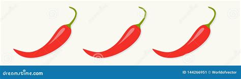 Hot Red Chili Jalapeno Pepper Icon Set Line Isolated White Background Border Decoration