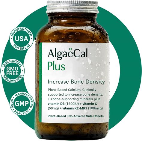 Algaecal Plus Calcium Supplement Natural Red Algae Plant Based With