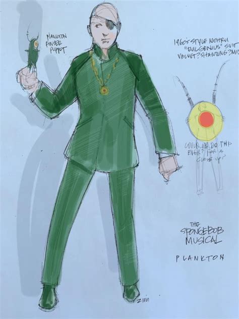 Costume design for Sheldon Plankton from the Spongebob Broadway Musical ...