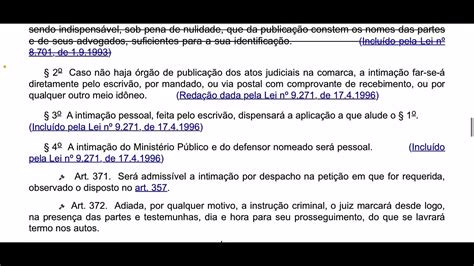 Código processo penal em áudio Art 370 a 372 voz humana YouTube