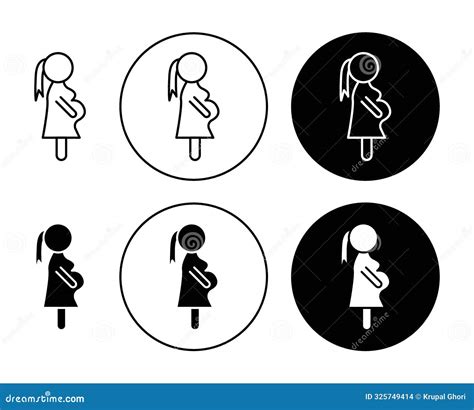 Obstetrician And Gynecologist Icon Collection Of Outline Thin Line