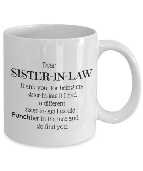 Best Sister In Law Ts Funny Mug T For Sister In Law Etsy