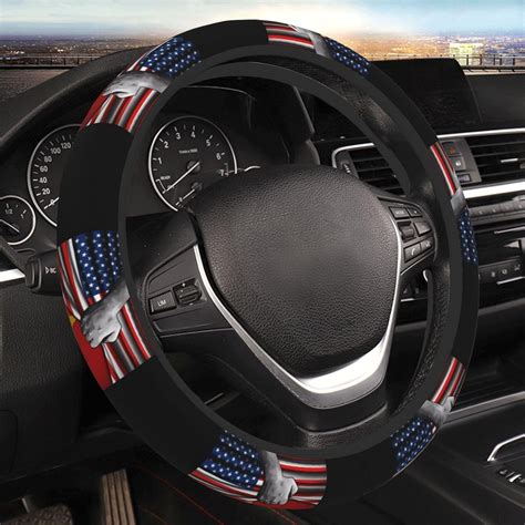 Usa American Flag And Vietnam Flag Steering Wheel Cover For Men Women Anti Slip