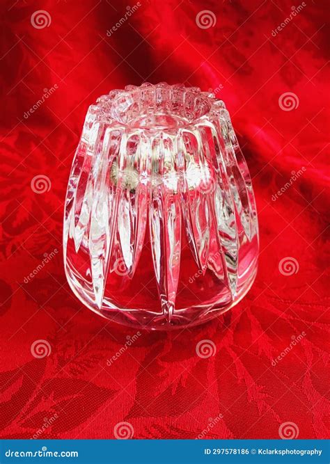 Heavy Lead Cut Crystal Vase Votive Vintage Glass Stock Photo Image