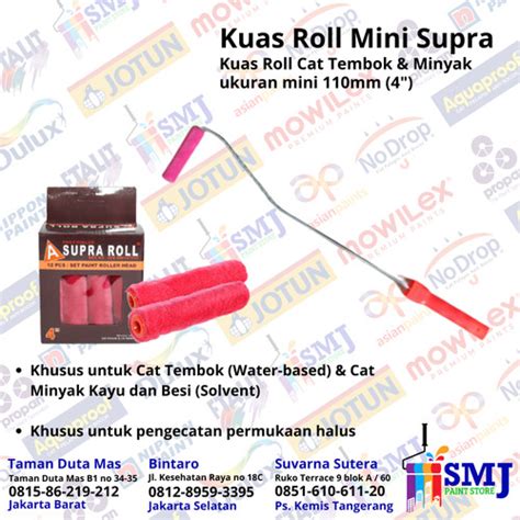 Jual Kuas Roll Cat Tembok Dan Minyak Mini Kapal SUPRA Merah SET