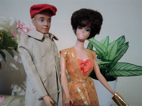 Vintage S Barbie Brunette Bubblecut Ken Doll In Original Vintage Clothes Very Good