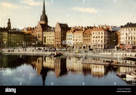 Tyska Church and Buildings. Stockholm. 1950 Stock Photo - Alamy