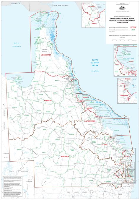 Queensland Electoral Divisions and Local Government Areas Map ...