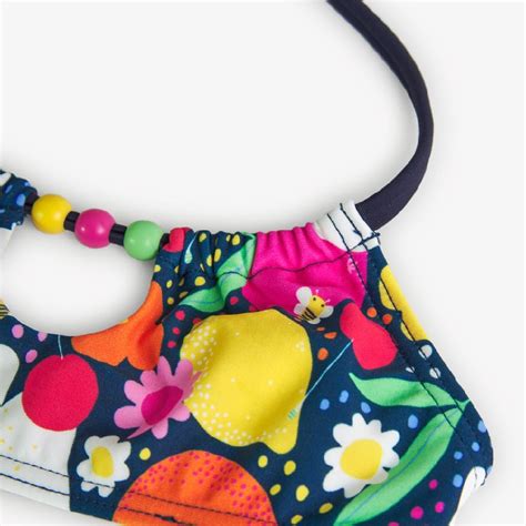 Bikini niña flores y frutas de colores con fondo azul marino MIA FASHION KIDS Tienda de Ropa