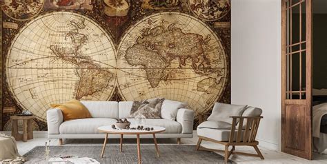 Vintage World Map Wallpaper | Wallsauce CA