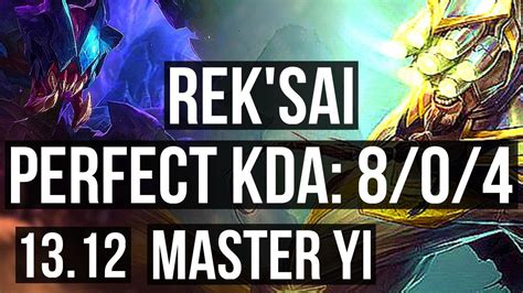 REK SAI Vs MASTER YI JNG 8 0 4 1 2M Mastery Legendary KR Master