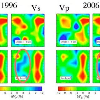 Maps of V P and V S at shallow depths at the Coso geothermal area ...