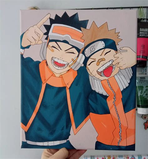 Obito And Naruto Painting En 2024 Lienzos Pintados Lienzos Pinturas