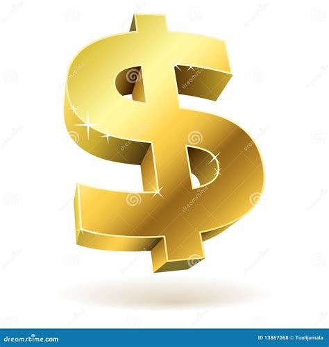 3d Golden Dollar Sign Stock Vector Illustration Of Market 13867068