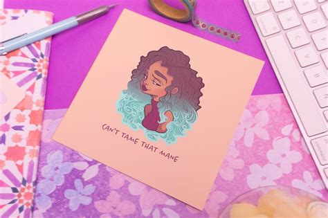Curly Hair Girl Illustration Latina Girl Art Print Etsy