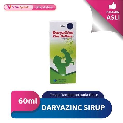 Jual Daryazinc Sirup Terapi Tambahan Pada Diare 60 Ml Shopee Indonesia