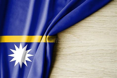 Nauru Flag Fabric Pattern Flag Of Nauru D Illustration Stock Image