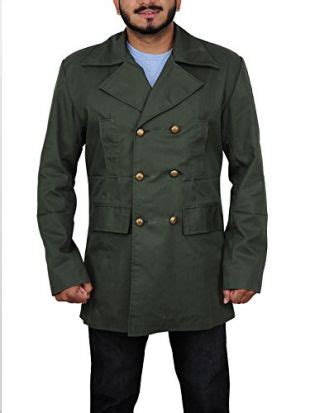 Trendhoop Trendhoop Men S Trench Coat Double Breasted Overcoat Pea