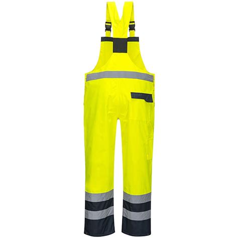 Portwest S Yellow Hi Vis Contrast Bib Brace Safetec Direct