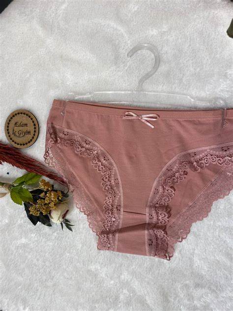 Dantelli Pamuklu Kuma Bikini Kad N K Lot Edam I Giyim