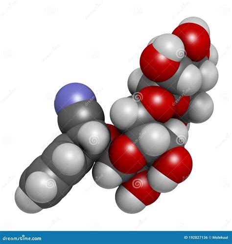 Amygdalin 3d Rendering Atoms Are Represented As Spheres With