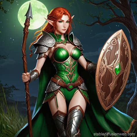 Moonlit Druid Elf Woman Stable Diffusion Online