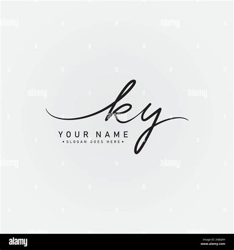 Initial Letter Ky Logo Hand Drawn Signature Logo Minimal Vector