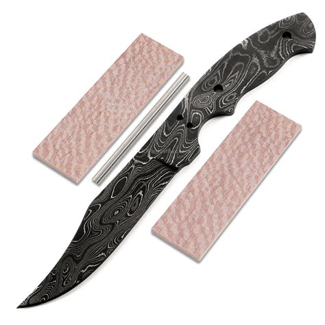 Trail Hand Knife Kit Usa Damascus Diy Blade Kit W Lacewood