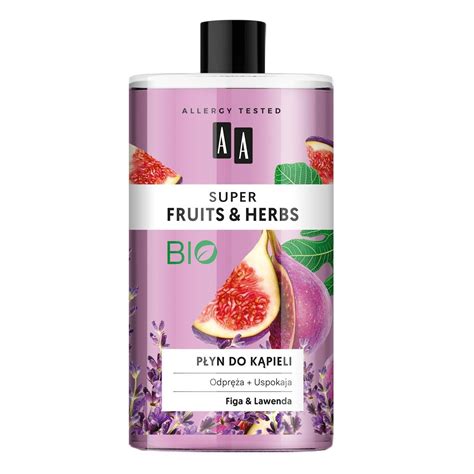 AA Super Fruits Herbs płyn do kąpieli Figa i Lawenda 750 ml